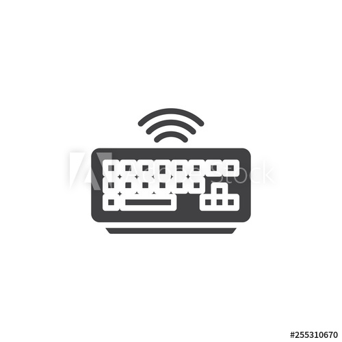 500x500 Wireless Computer Keyboard Vector Icon Filled Flat Sign