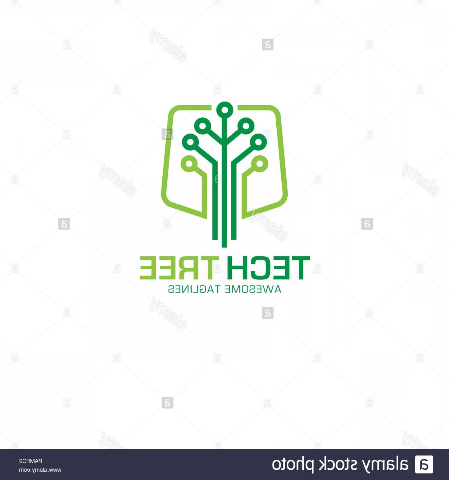 1560x1668 Tech Tree Logo Concept Vector Logo Concept Illustration Green