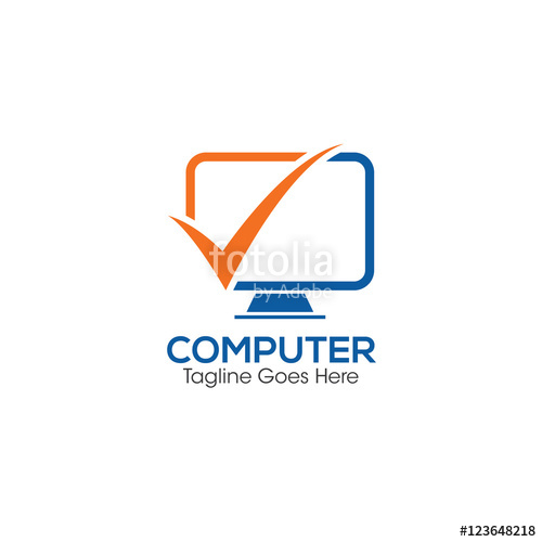 500x500 Computer Creative Concept Logo Design Template Stock Image