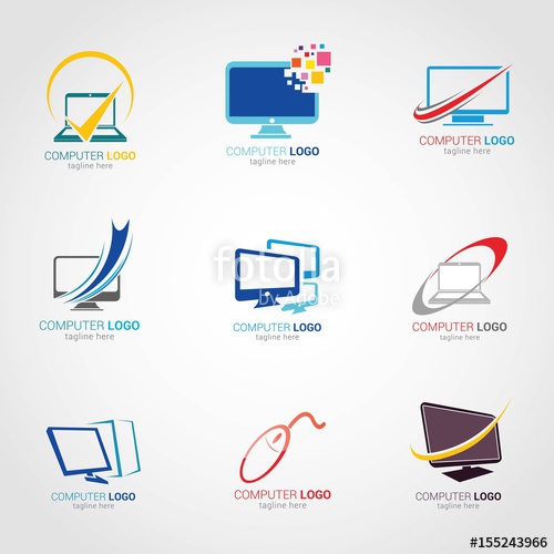 500x500 Computer Logo Design Vector Stock Image And Royalty Free Vector