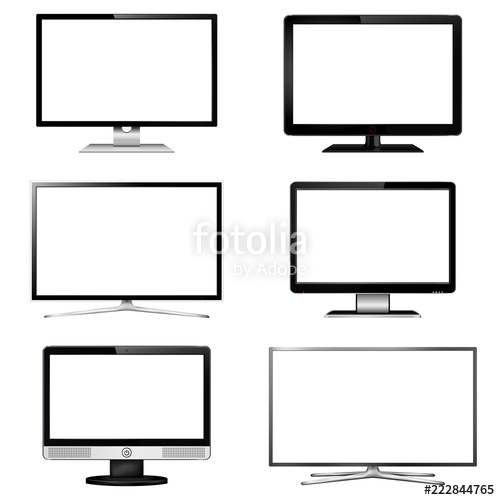 Set Of Tv Screen And Computer Display Monitor Vector Illustration 500x500 Set Of Tv Screen And Computer Display Monitor Vector Illustration