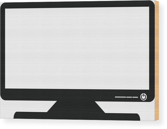 Computer Monitor Vector Icon Wood Print 643x499 Computer Monitor Vector Icon Wood Print
