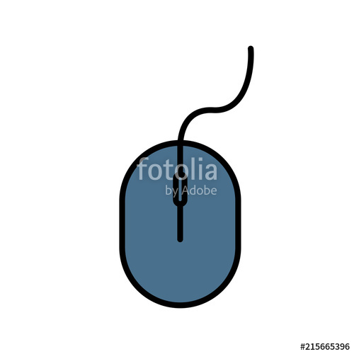 500x500 Computer Mouse Vector Icon Blue Computer Mouse Vector Onwhite