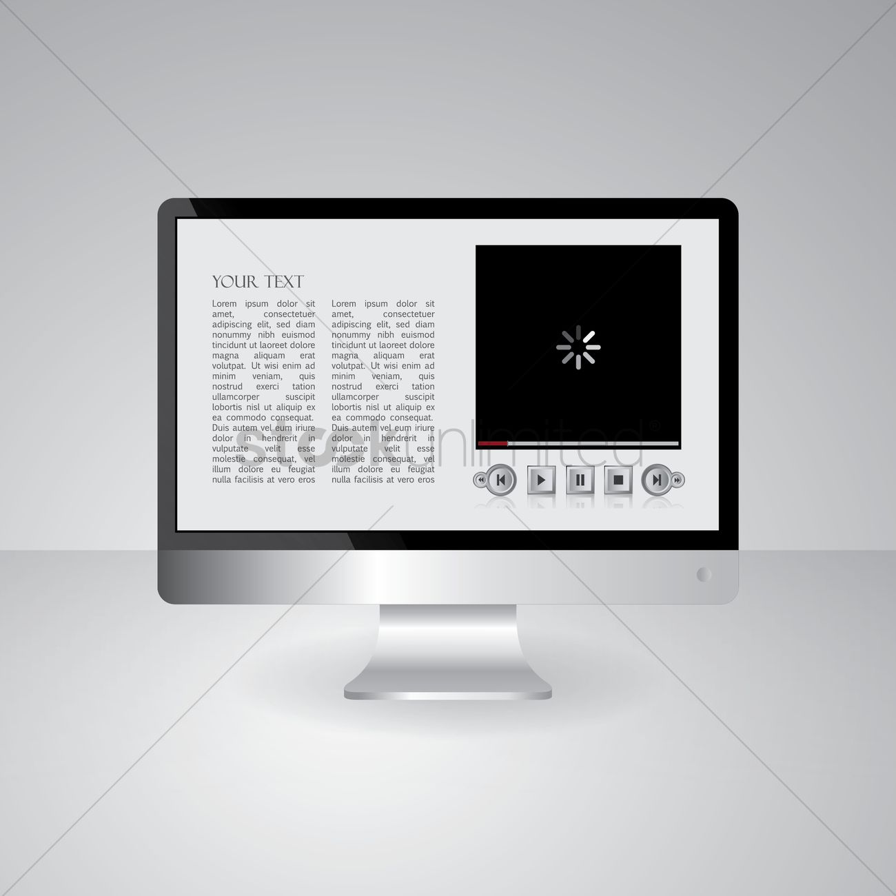 1300x1300 Computer Monitor Vector Image
