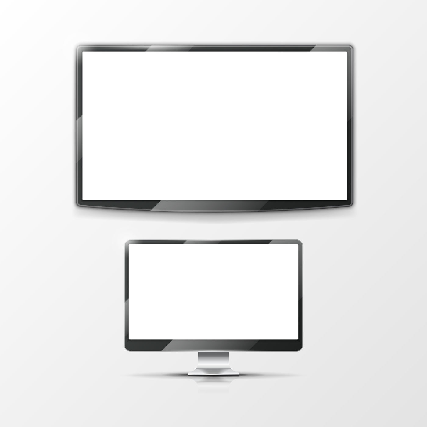 1400x1400 Lcd Monitor, Computer Display And Smart Tv Screen Vector Mockups