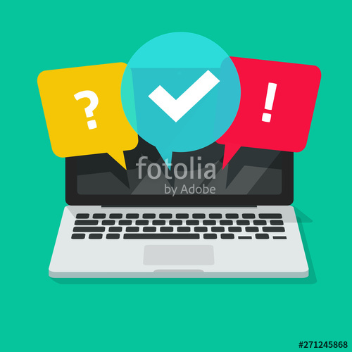500x500 Quiz Or Exam Online On Computer Screen Vector Illustration, Flat