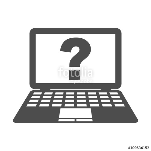 500x500 Question Mark Illustration Computer Screen Vector Icon Stock