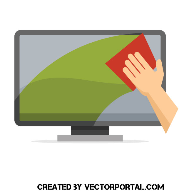660x660 Cleaning Computer Screen Vector Image