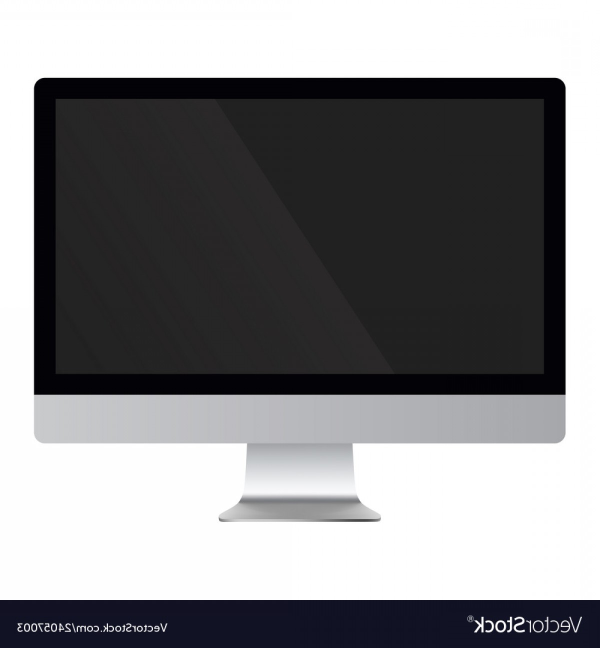 1200x1296 Computer Display With Blank Black Screen Vector Handandbeak