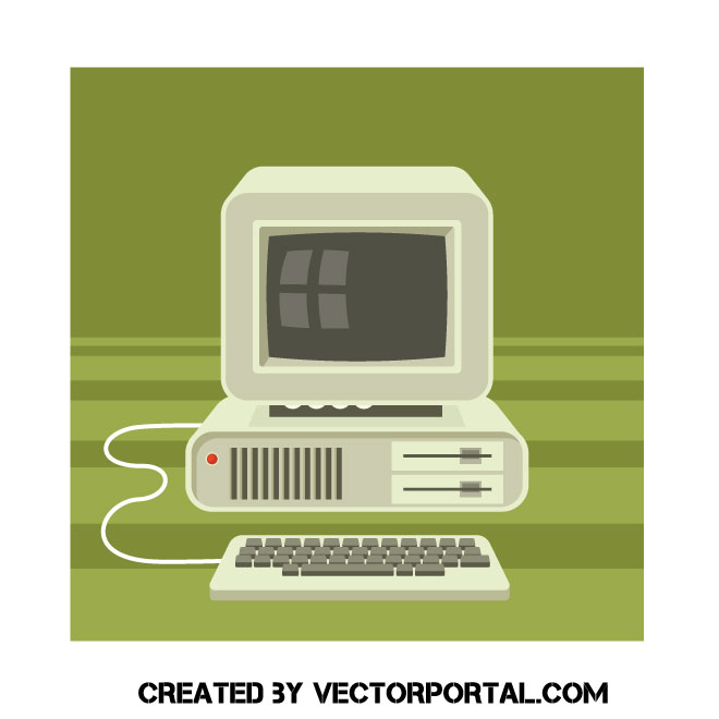 Old Computer Vector Clip Art 660x660 Old Computer Vector Clip Art
