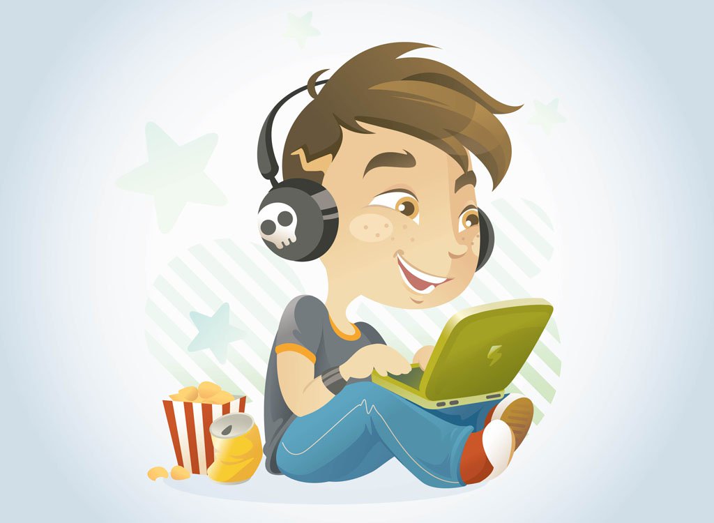 Computer Kid Vector Art Graphics 1024x750 Computer Kid Vector Art Graphics