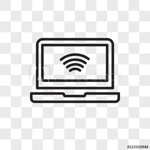 500x500 Computer Vector Icon Isolated On Transparent Background, Computer