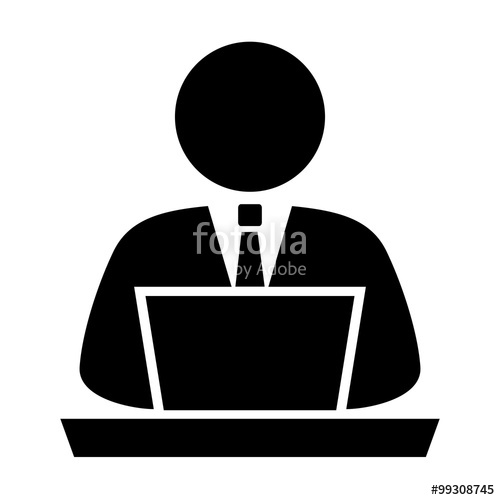 500x500 Person Using Computer, Vector Icon Stock Image And Royalty Free