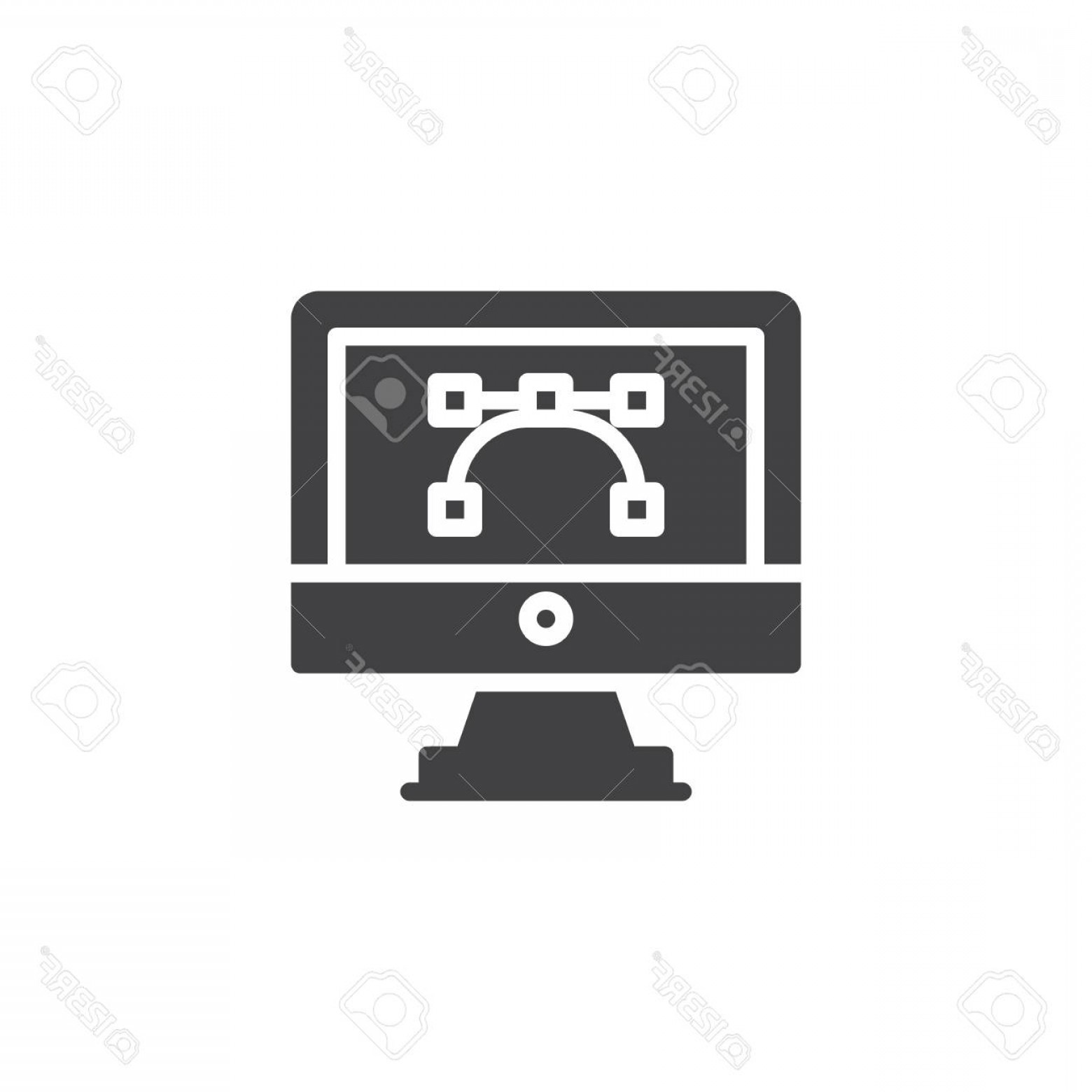 1560x1560 Photostock Vector Vector Graphics On Computer Monitor Screen