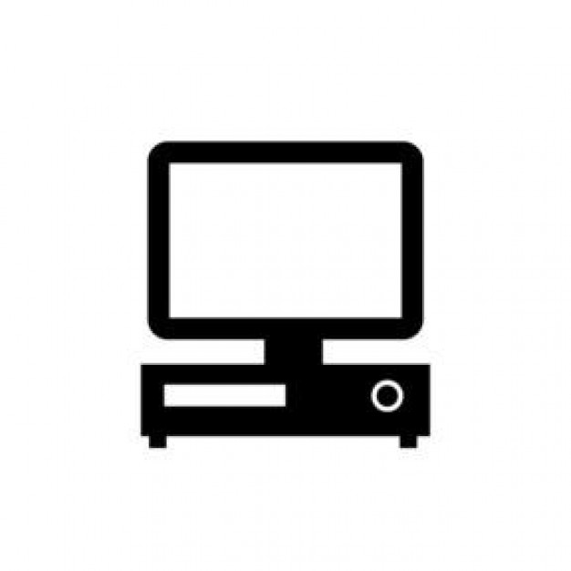 626x626 Plain Black Personal Computer Vector