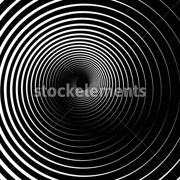 600x600 Radiating, Concentric Circles Abstract Monochrome Vector Graphic