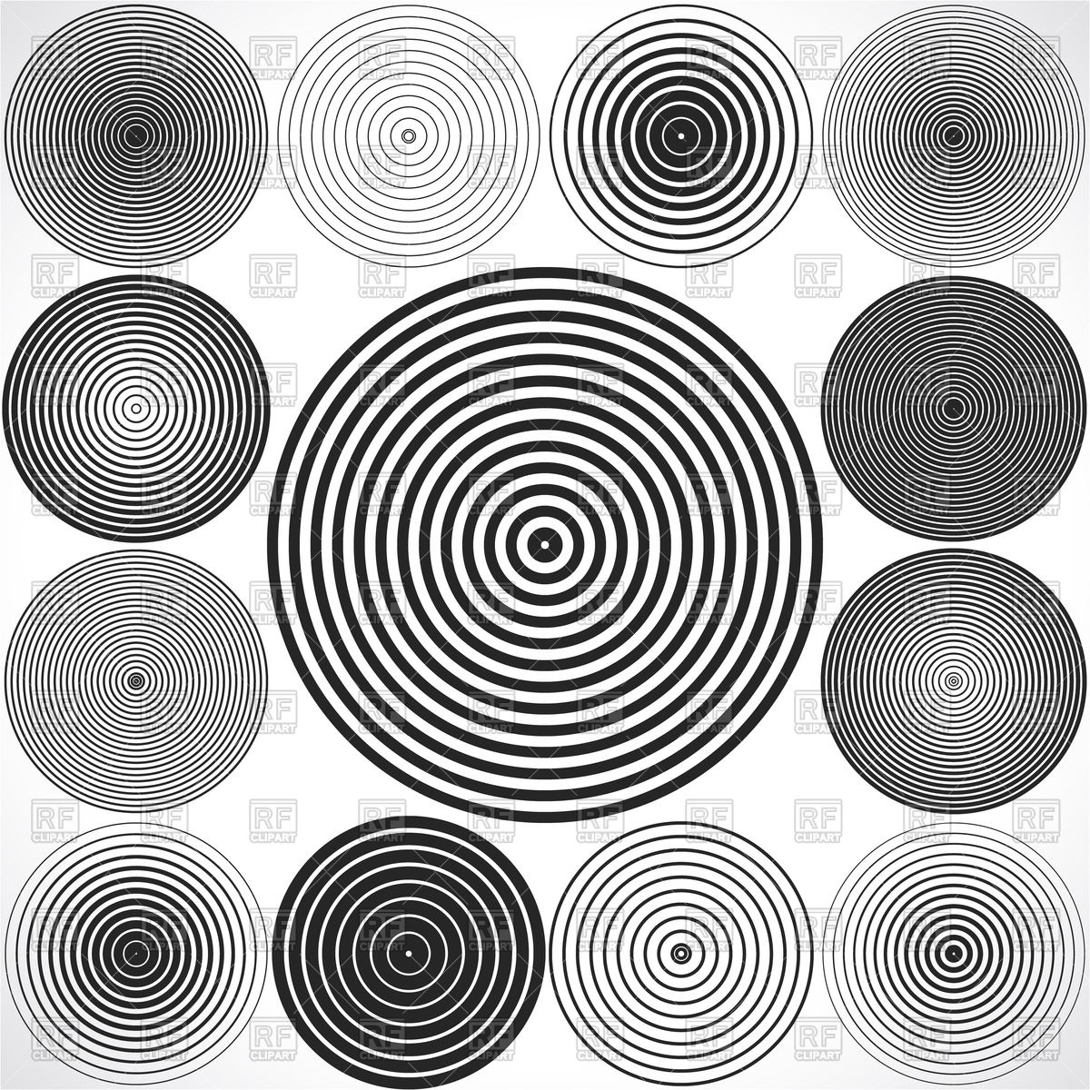 1200x1200 Set Of Concentric Circle Elements Vector Image Of Backgrounds