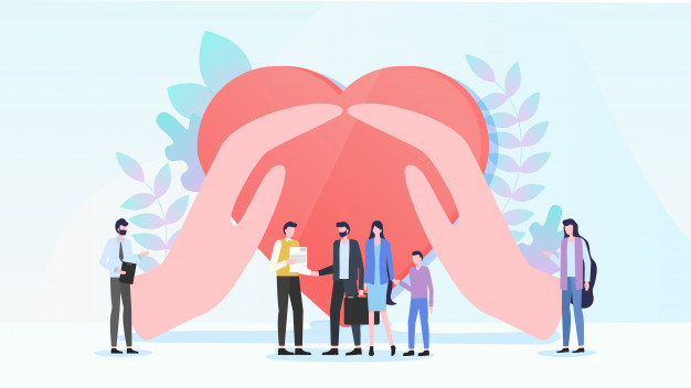 626x352 Concepto De Vector Plano De Seguro De Cuidado De Salud Familiar