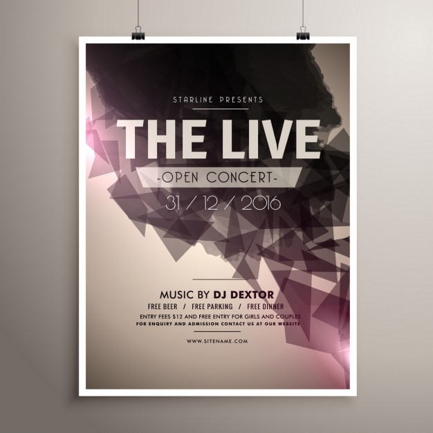 626x626 Concert Poster Of Geometric Shapes Vector Free Download