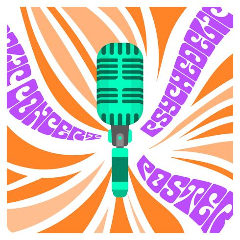 490x490 Flat Psychedelic Concert Poster Vector