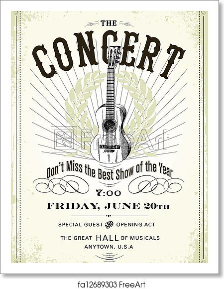 450x580 Free Art Print Of Vector Vintage Concert Poster Vector Vintage