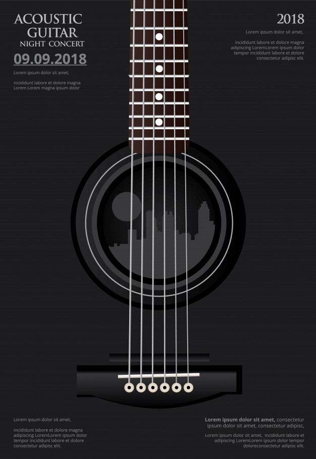 626x910 Guitar Concert Poster Vector Premium Download