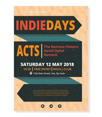 429x490 Indie Concert Poster Template
