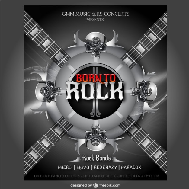 626x626 Rock Concert Poster Vector Free Download