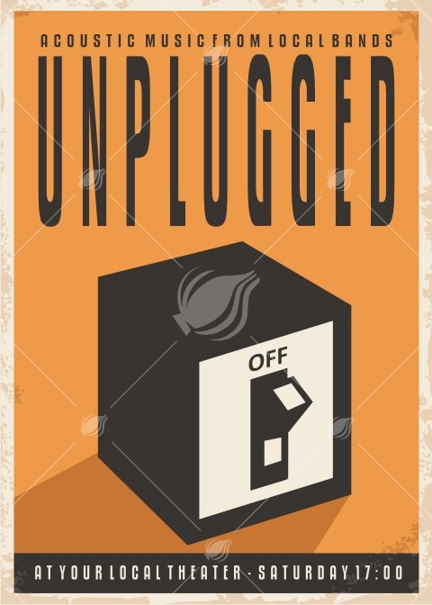 480x672 Acoustic Music Concert Retro Poster Vector Image