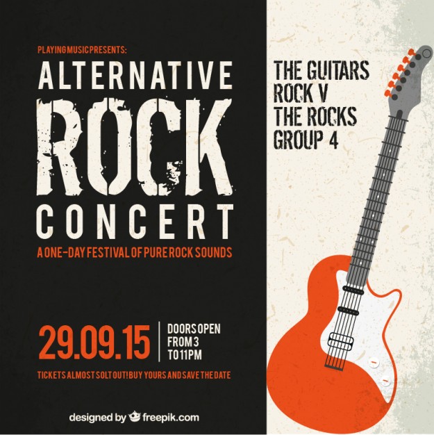 625x626 Alternative Rock Concert Poster Vector Free Download