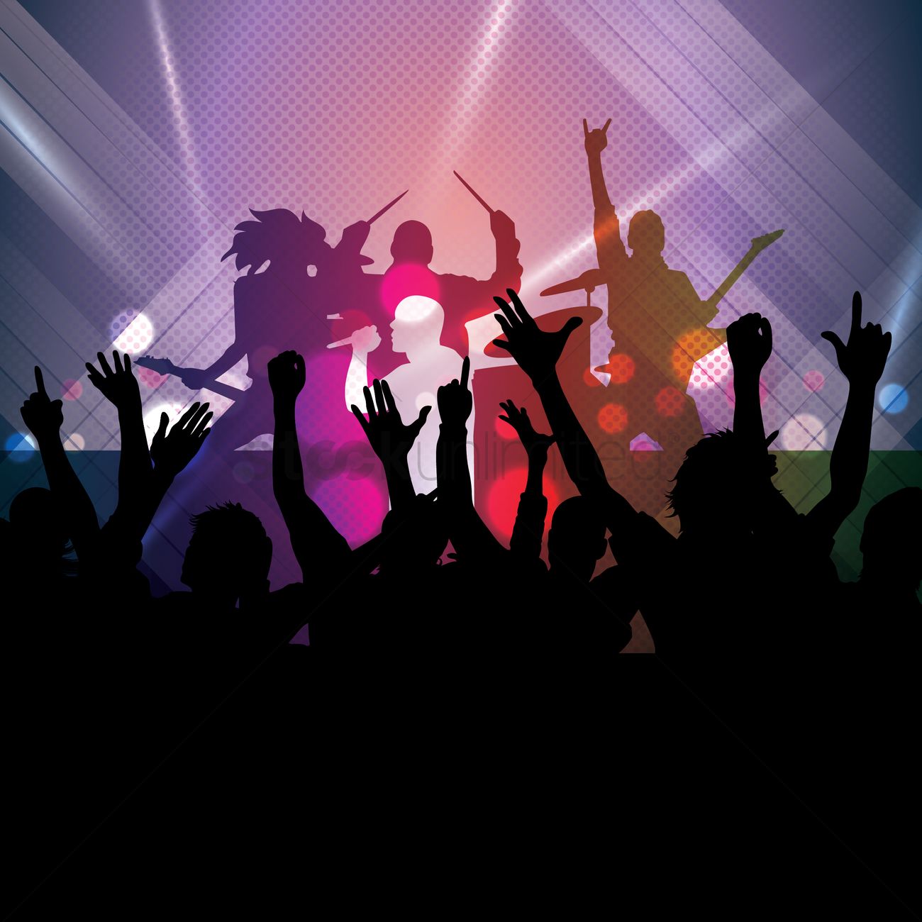 1300x1300 Concert Silhouette Design Vector Image