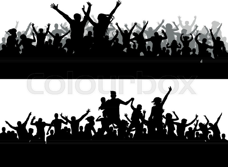 800x585 Crowd Concert Vector Silhouette Stock Vector Colourbox