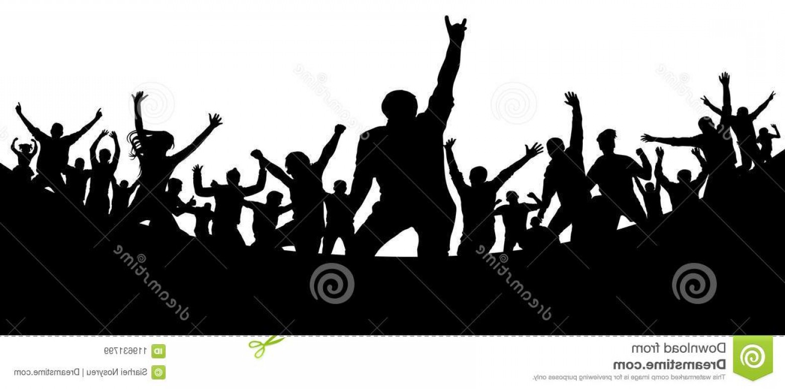 1560x774 Party Concert Dance Fun Crowd People Silhouette Vector Cheerful