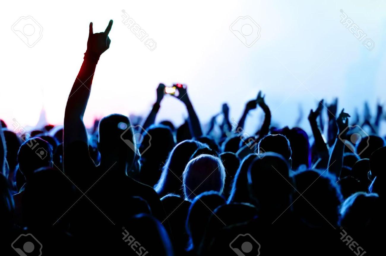 1300x865 Best Hd At A Concert Crowd Silhouette Cdr Free Vector Art