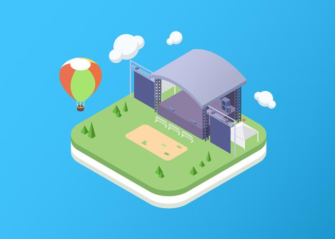 686x490 Isometric Concert Stage With Jumbotron On The Side