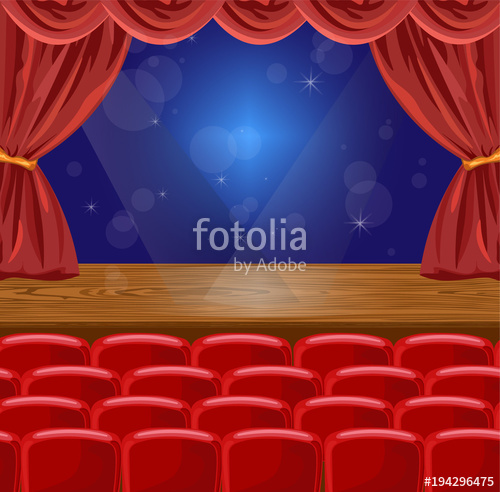 500x492 Microphone On A Stage Vector Illustration Theater Or Concert