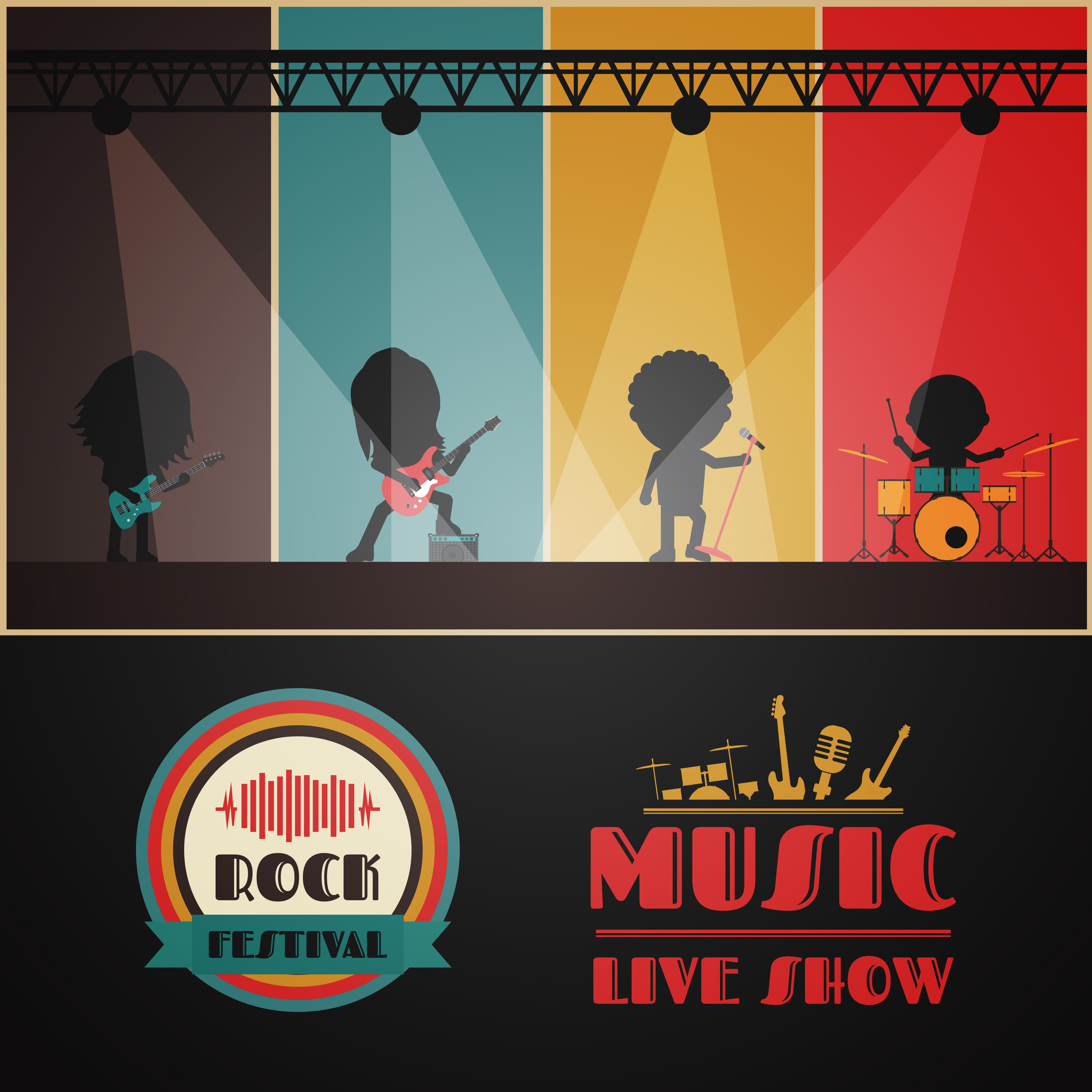 5000x5000 Music Concert Stage Free Vector Art