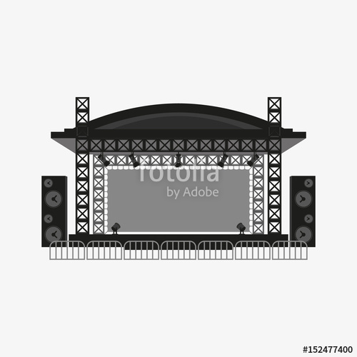 500x500 Outdoor Concert Stage Vector Illustration Stock Image