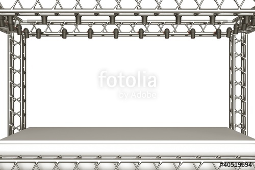 500x334 A Concert Stage With Metal Frame And Spots Lights Stock Photo