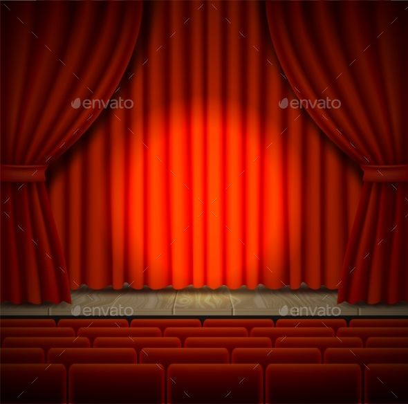 590x584 Concert Stage Vector Realistic Illustration