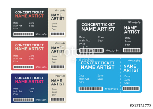 500x357 Ticket Concert Invitation Show Ticket Vector Music, Dance, Live