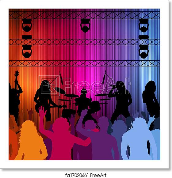 561x581 Free Art Print Of Rock Band Concert Vector Background Rock Band