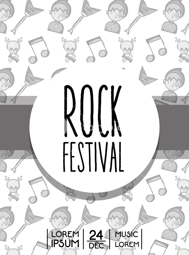 744x1000 Rock Festival Event Music Concert Vector Illustration Royalty Free