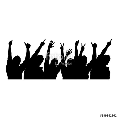 500x500 Silhouette Of People In Concert Vector Illustration Design Stock
