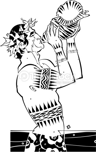 329x520 Conch Shell Drawing Group With Items