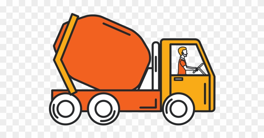 840x440 Concrete Mixer Truck Icon Vector