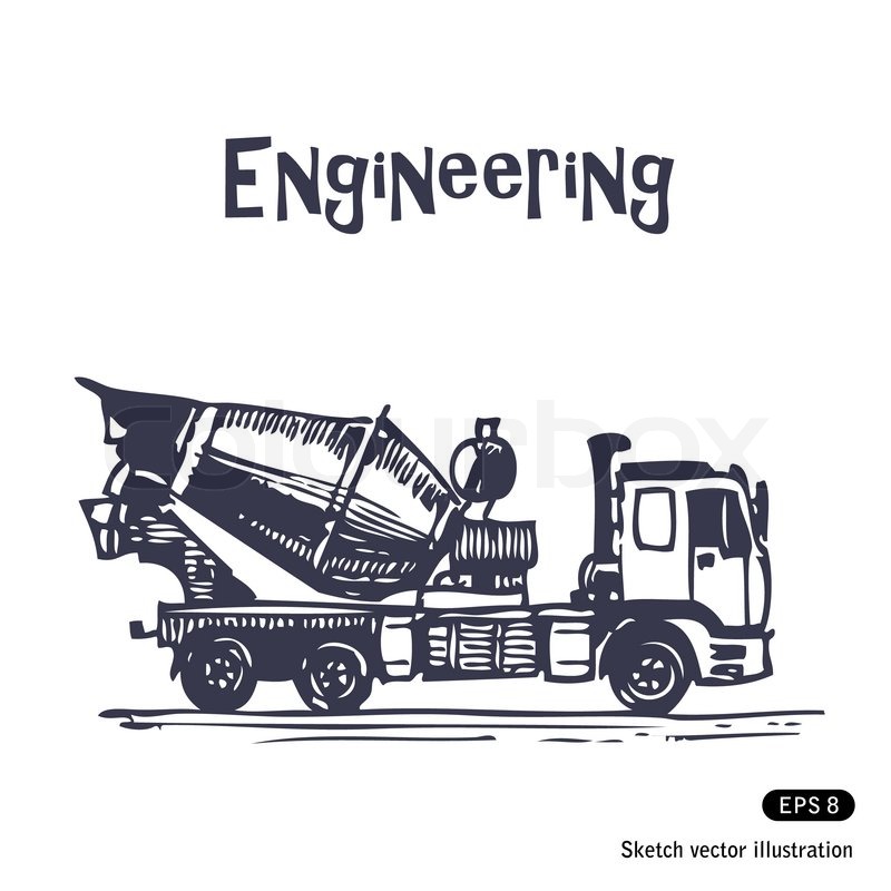 800x800 Concrete Mixer Truck Stock Vector Colourbox