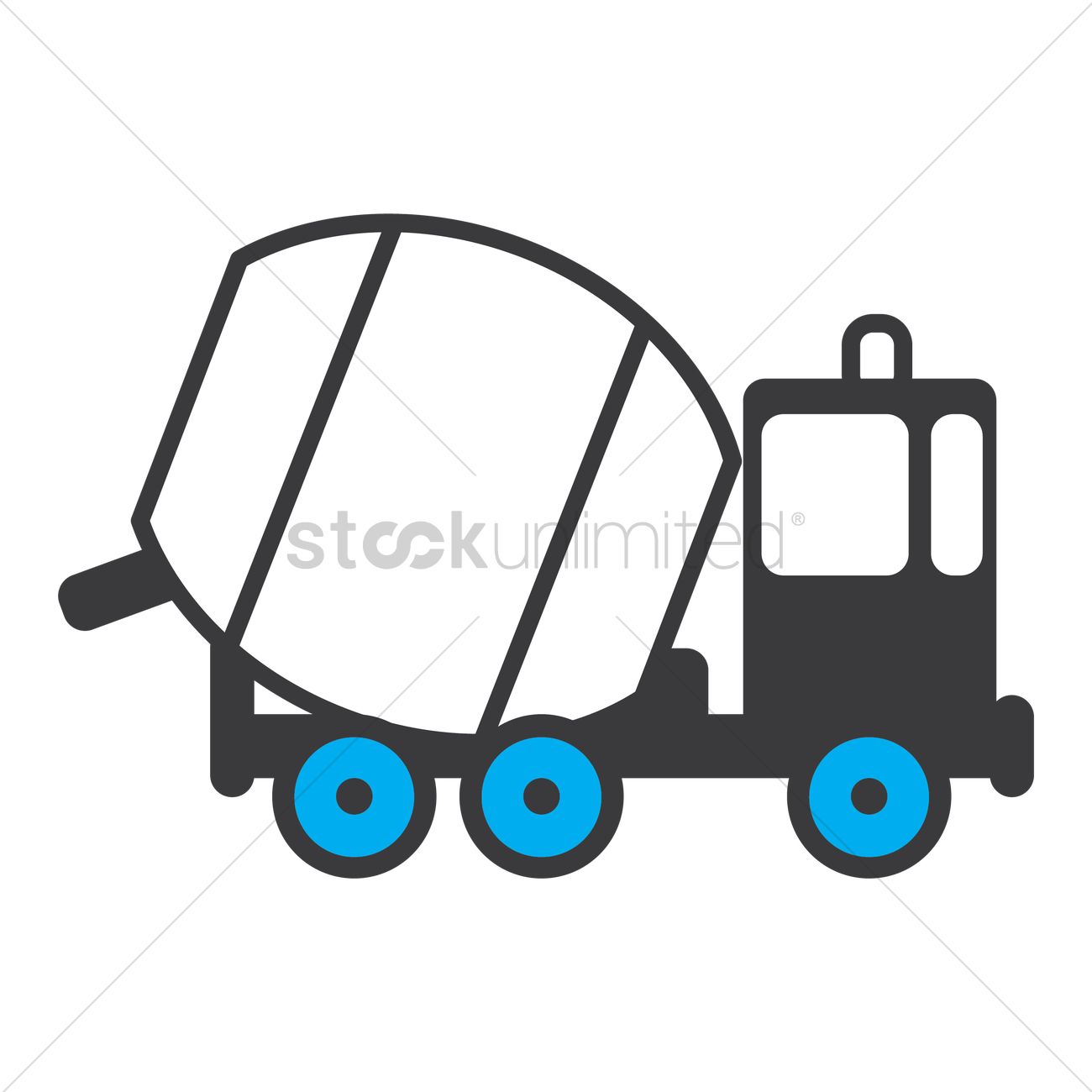 1300x1300 Concrete Mixer Truck Vector Image