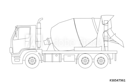 500x328 Cement Mixer Truck Vector