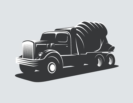 450x350 Classic Concrete Mixer Truck Vector Illustration Royalty Free